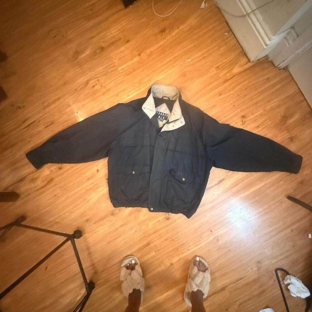 Vintage Trader Bay Black and Khaki Outerwear Jacket Size L